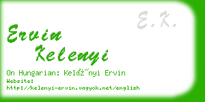 ervin kelenyi business card